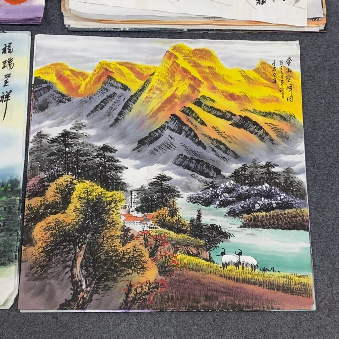 国画尺寸70✖️70精品斗方手绘画