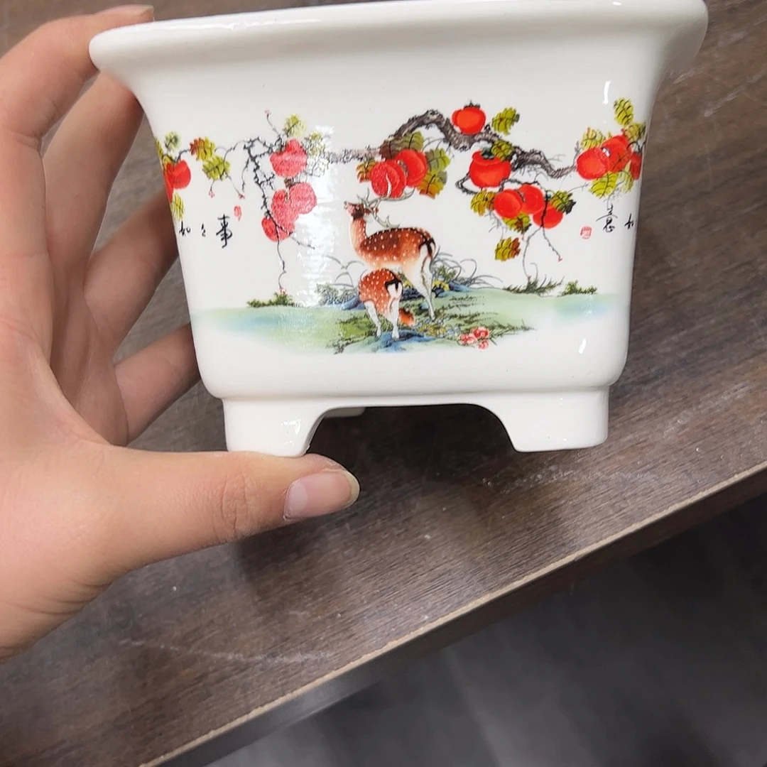 紫砂花盆388号微瑕13/9cm