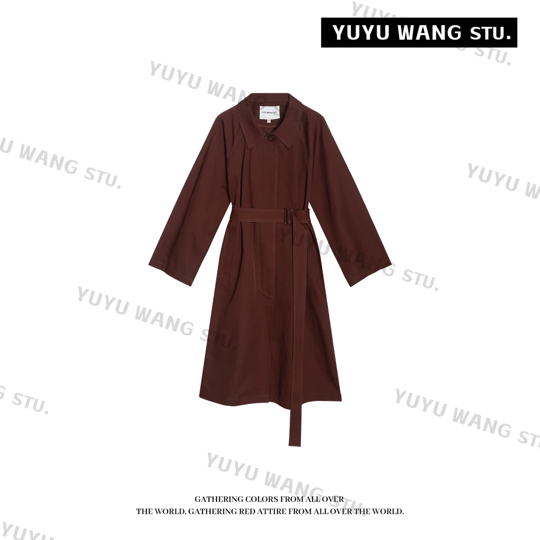 YUYU WANG 【简廓】乌木色风衣 RBZ2FD092