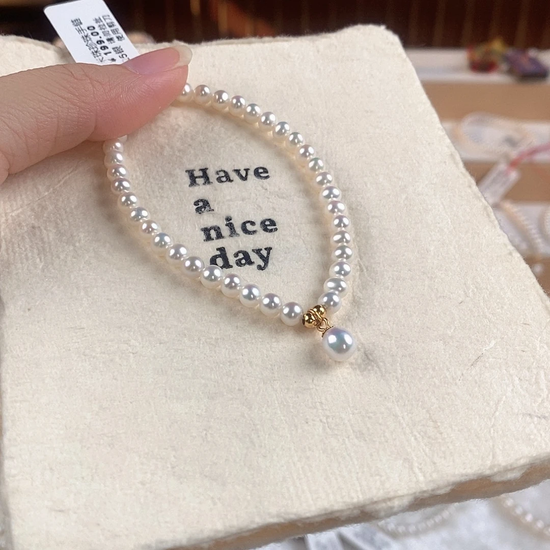 银S925镶嵌淡水珍珠手绳