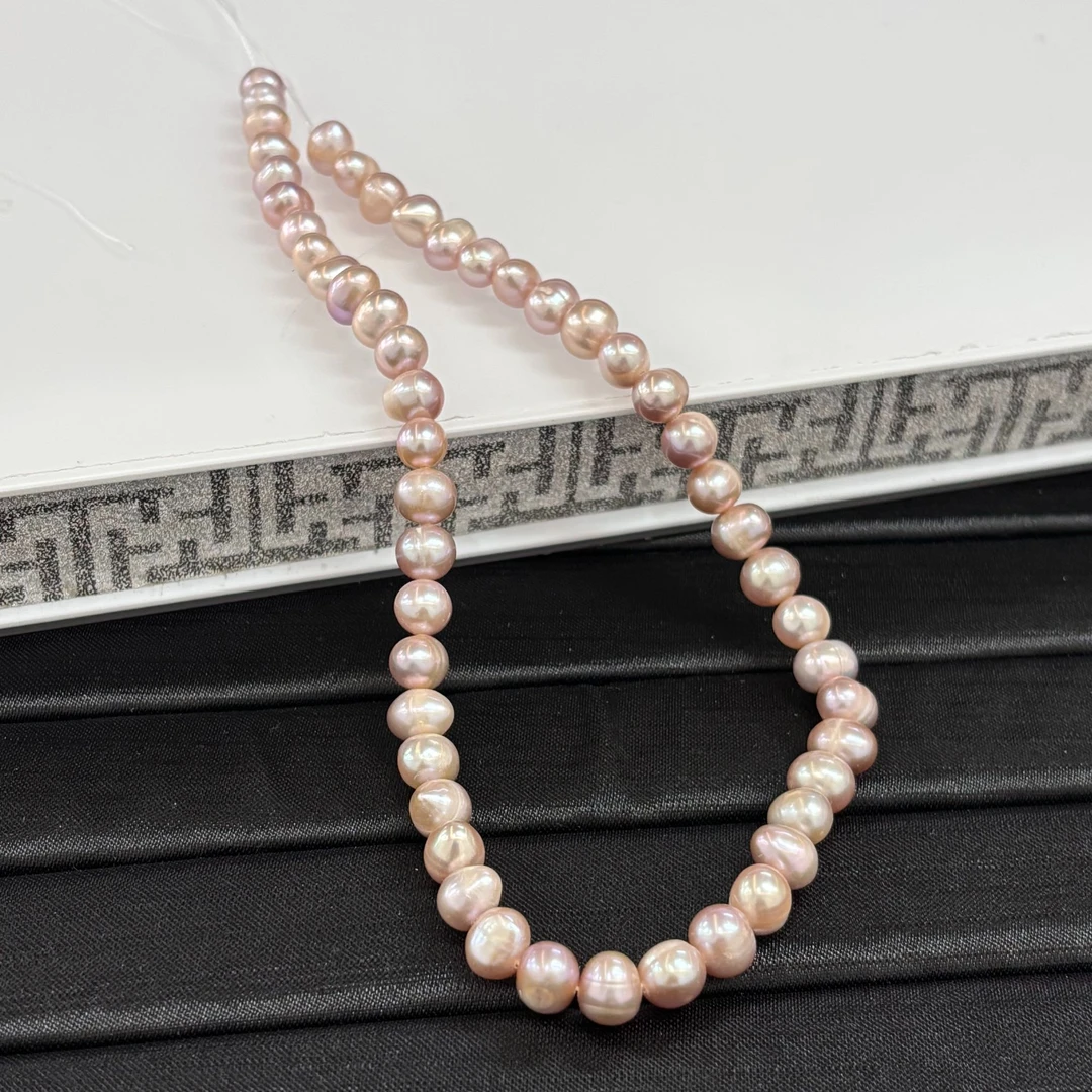 香槟粉色天然淡水珍珠不规则珠型长条珠卡8m+*（多样性一条发货）