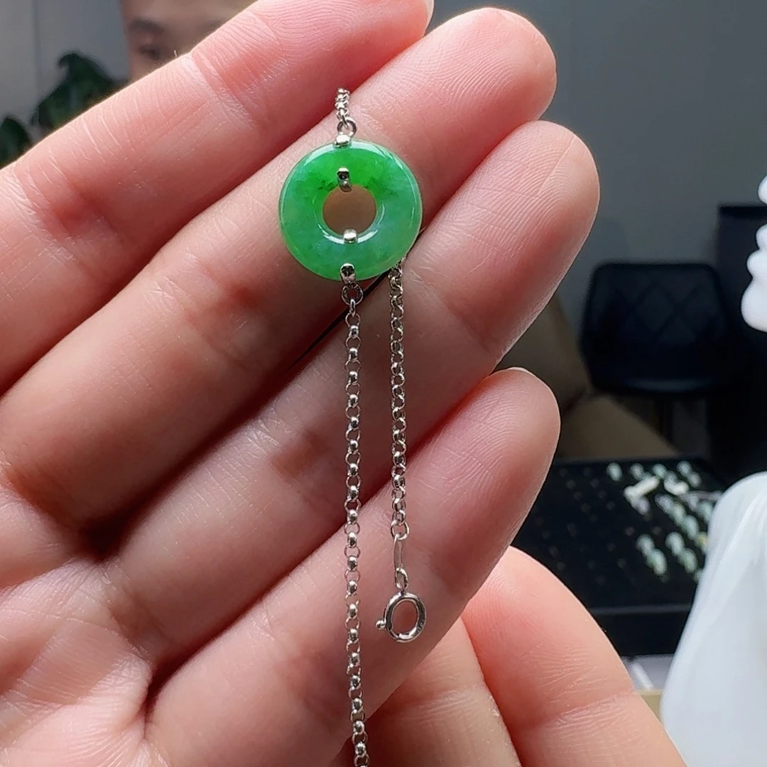 c***n18K金镶嵌手链翡翠天然