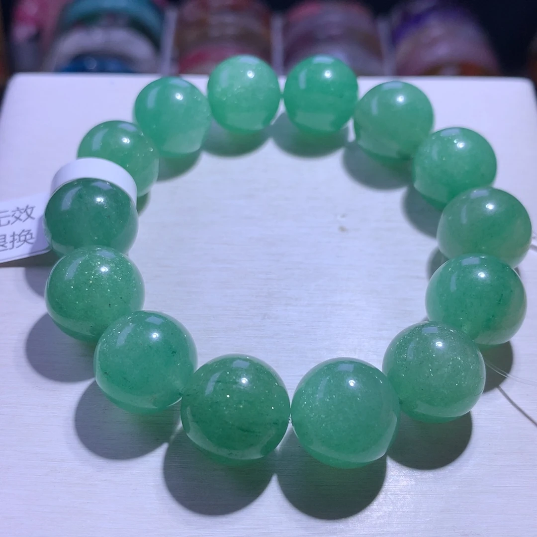 手绳水晶银S925镶嵌绿草莓16.5m