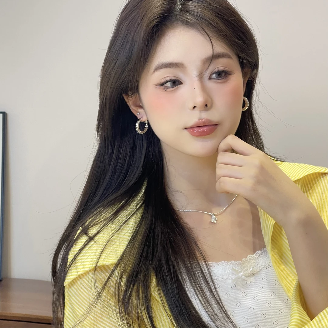 W991银色碎银耳扣高级百搭小众温柔简约时尚复古轻奢