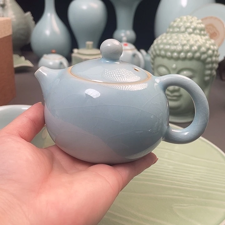 瓷片天青倒烧西施壶简包装
