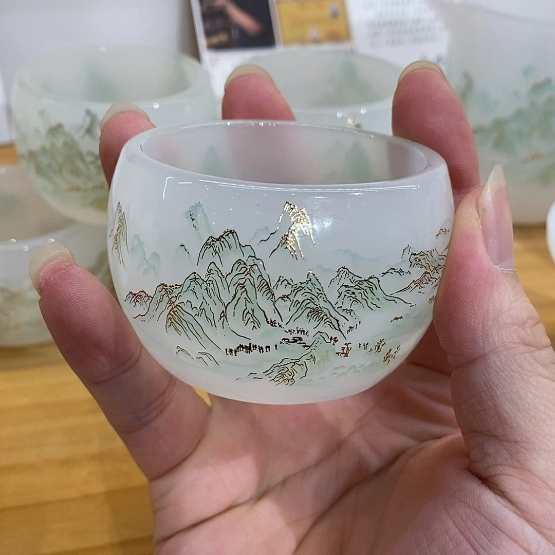 手工艺品琉璃千里江山客杯