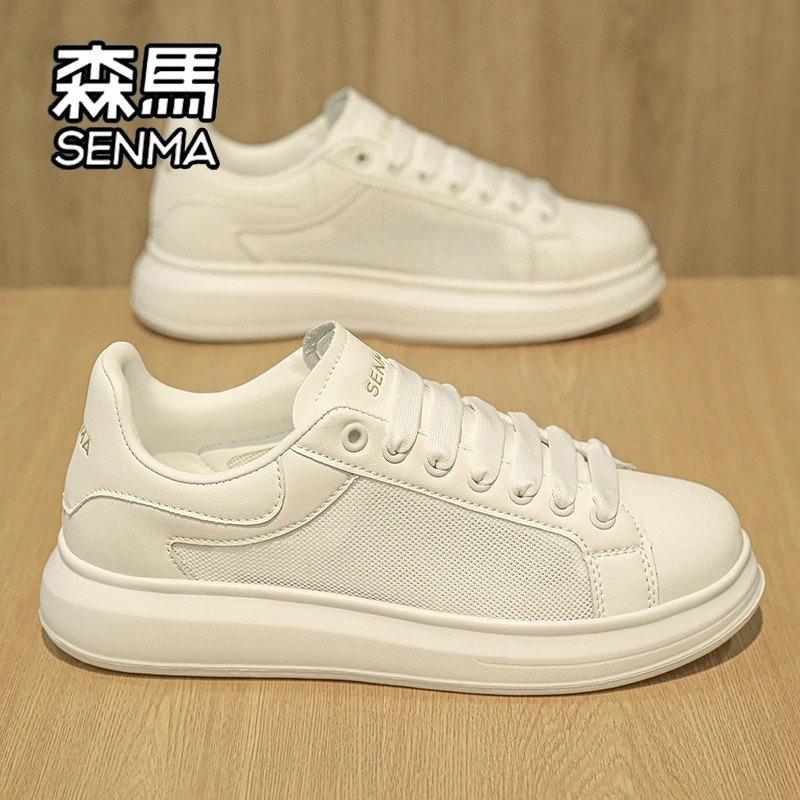 森马男鞋秋季新款透气网面白色板鞋运动休闲情侣高级感麦昆小白鞋