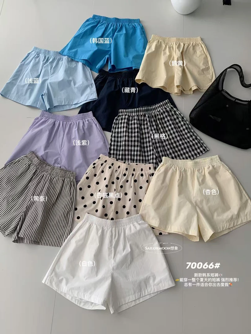 想象@70066 韩系简约百搭休闲宽松阔腿短裤（裤长42左右）4-29