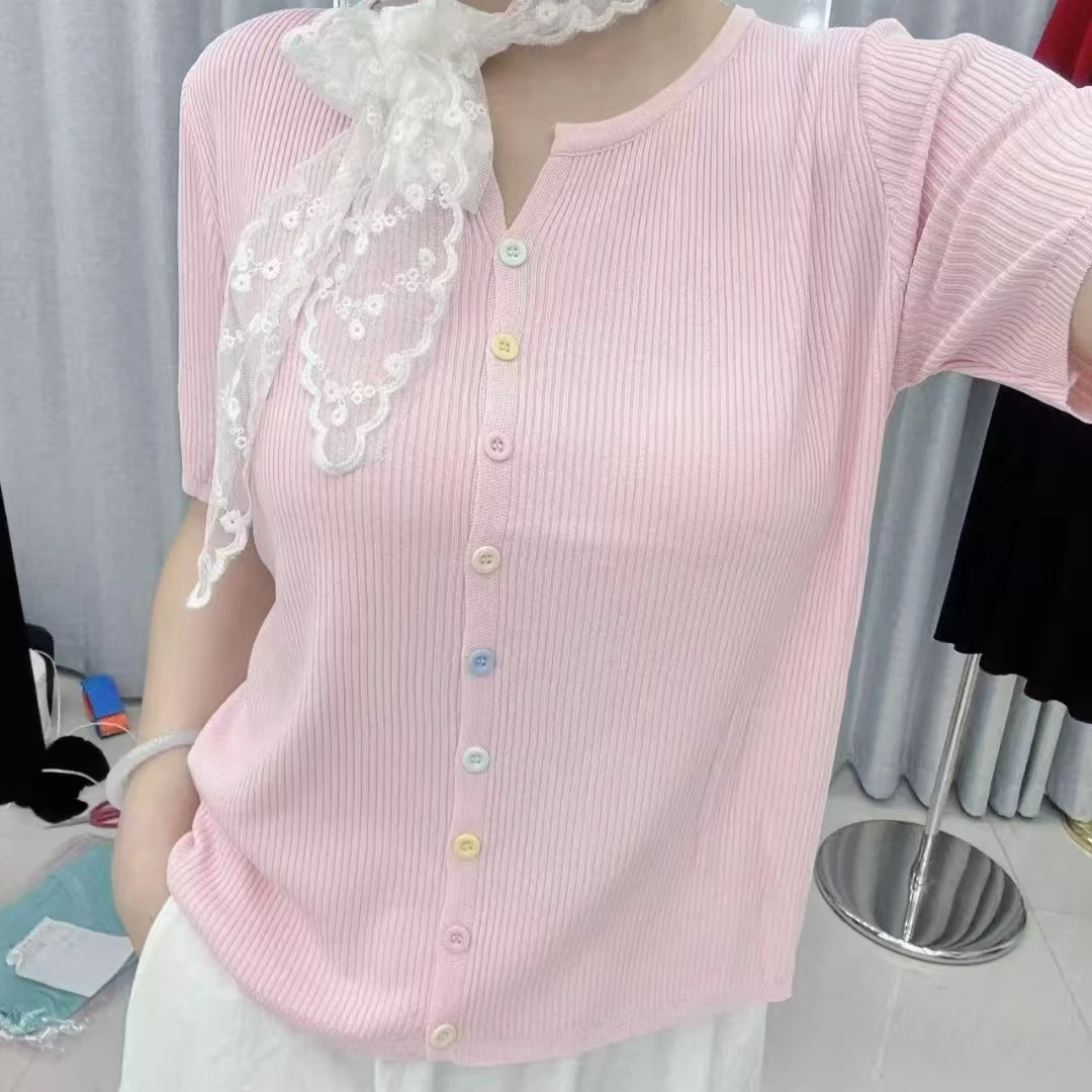 夏季女装针织开衫时尚宽松冰感时尚简约显瘦气质百搭