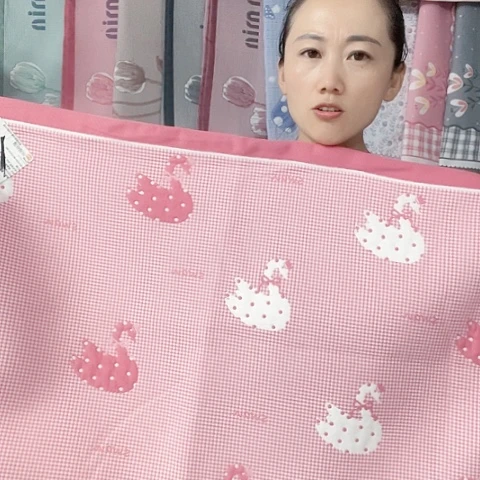 棉纱布粉色天鹅纯棉