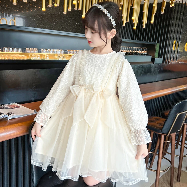女童连衣裙春装2025新款洋气女孩蓬蓬纱裙儿童礼服公主裙子春秋