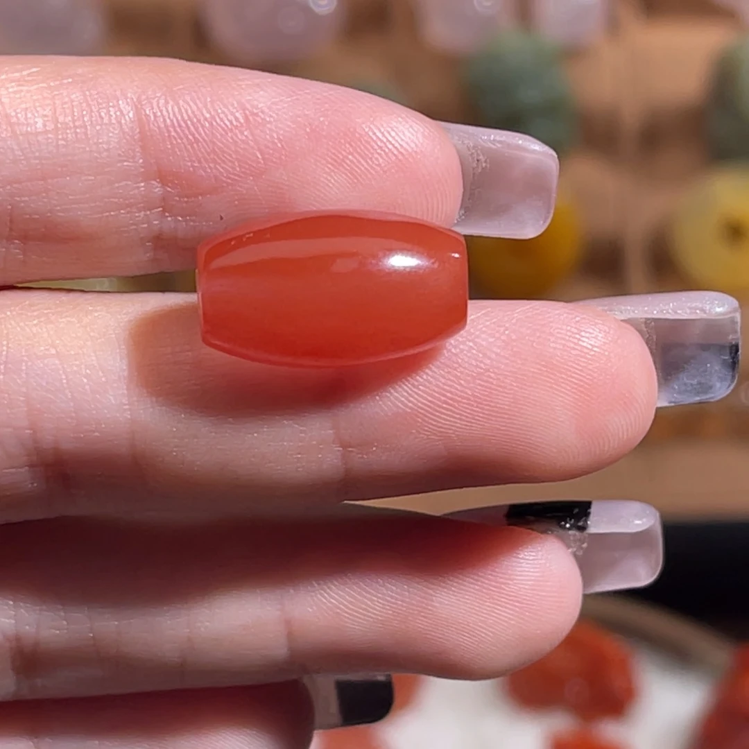 南红玛瑙桶珠9.6x16.1mm未镶嵌