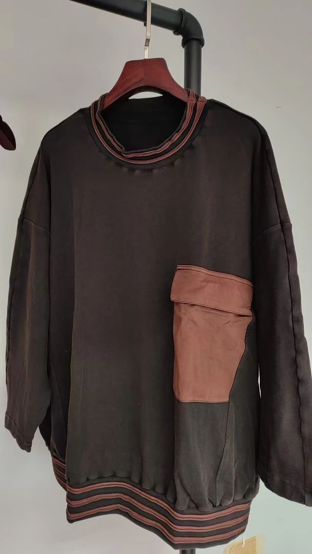 古澜木2805做旧宽松怀旧套头棉T恤