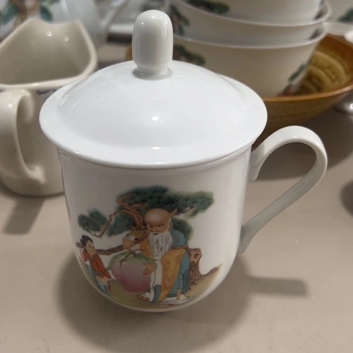 瓷片陶瓷制品复古盖杯2