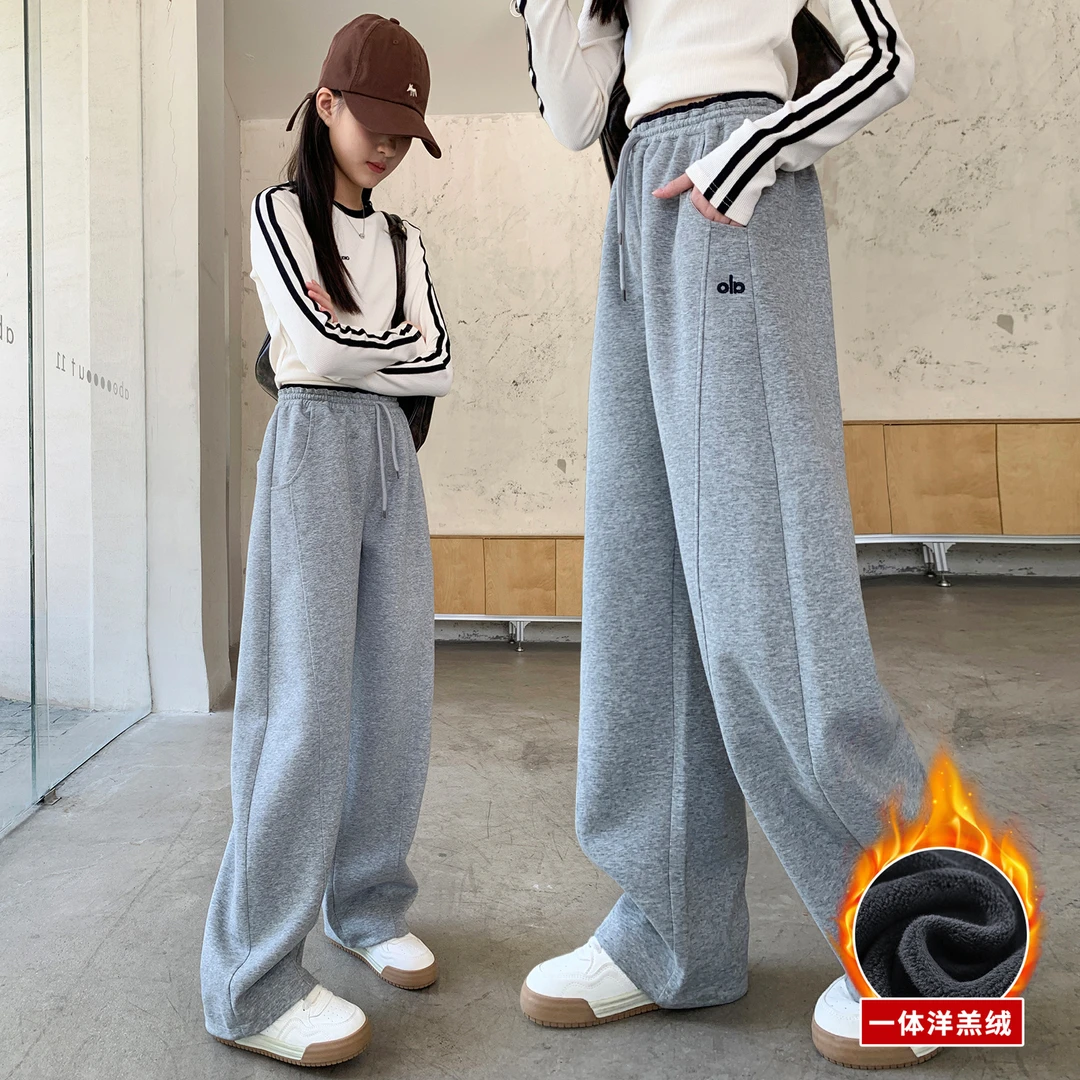 女童裤子儿童休闲裤2025新款女大童洋气卫裤宽松弯刀运动百搭韩版