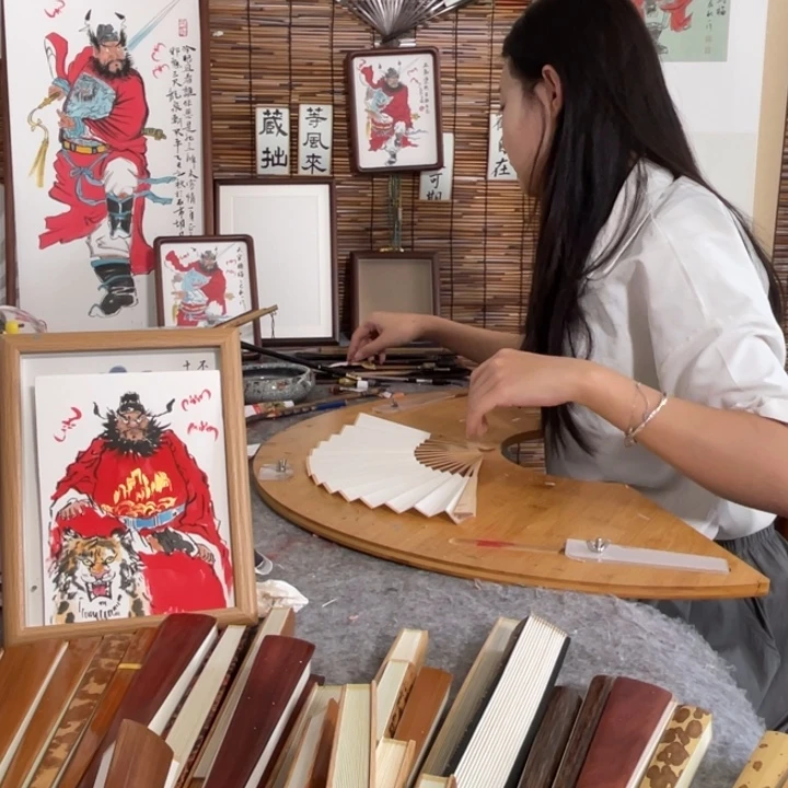 天***亮书法斗方框钟馗图