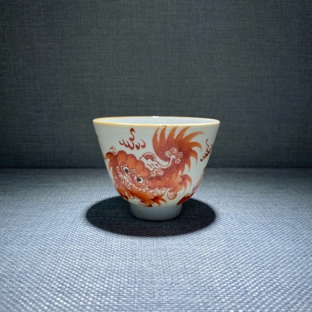 矾红彩茶杯主人杯茶碗