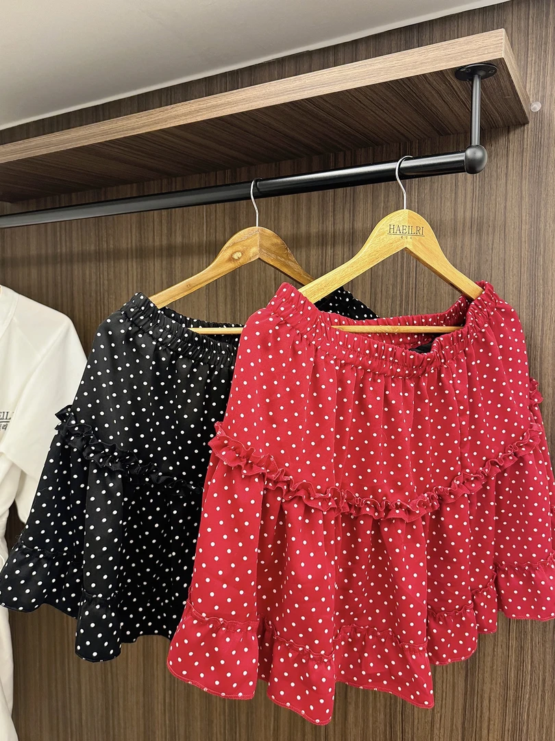 大码胖mm夏季设计感花边显瘦百搭高腰波点半身裙遮肉MM5795短裙