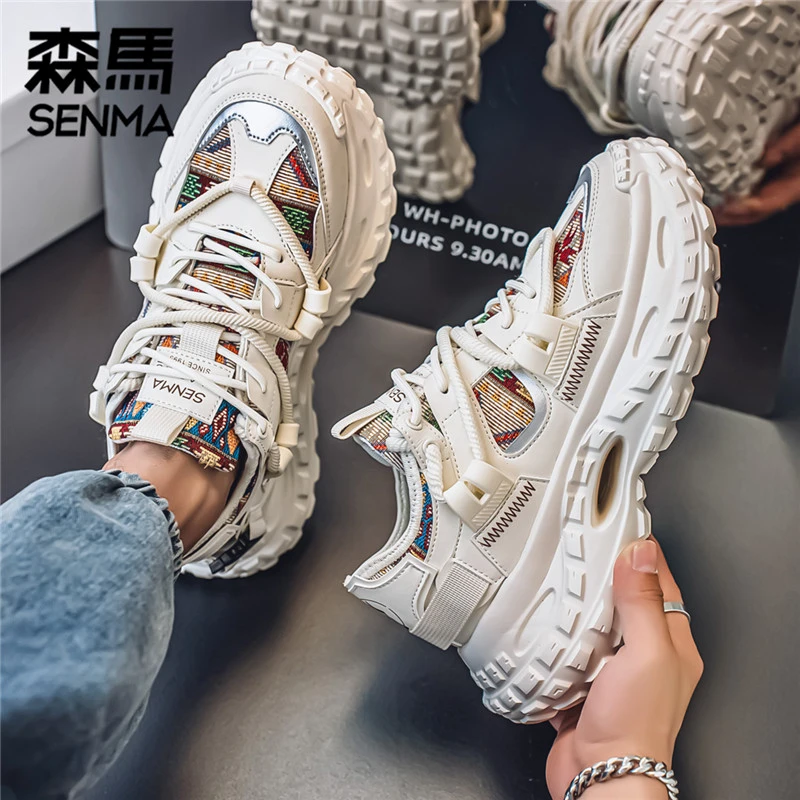 SENMA/森马男鞋夏季透气运动鞋轮胎厚底增高休闲老爹鞋时尚潮流
