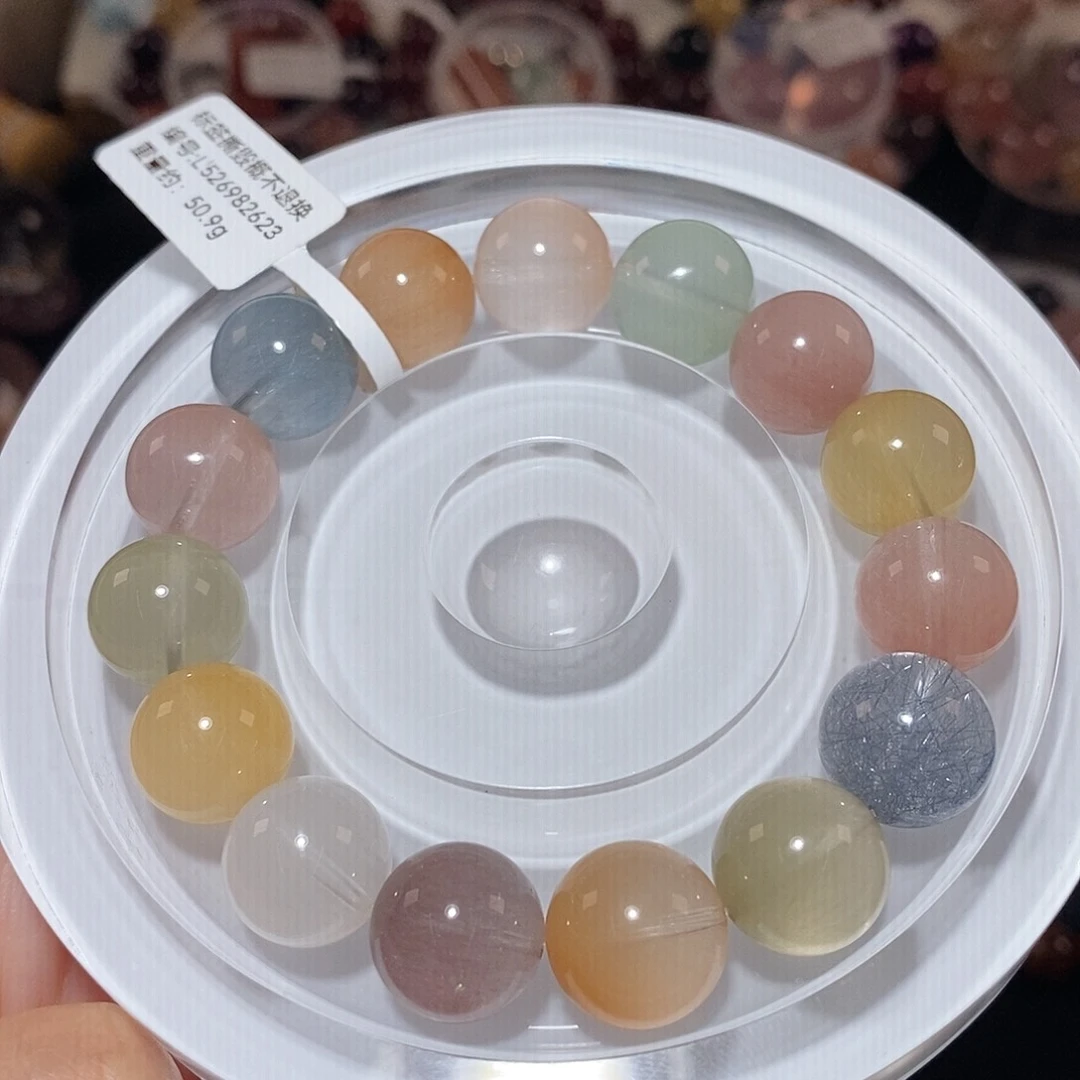 水晶手链未镶嵌F彩兔毛13.5