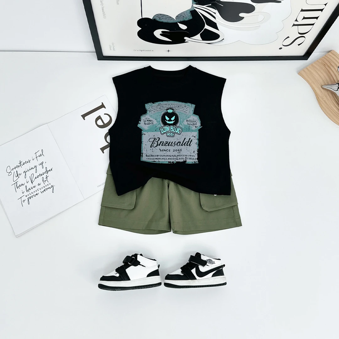 儿童装夏装背心套装无袖男童夏季2025新款 HZ25624 悠悠童话童装