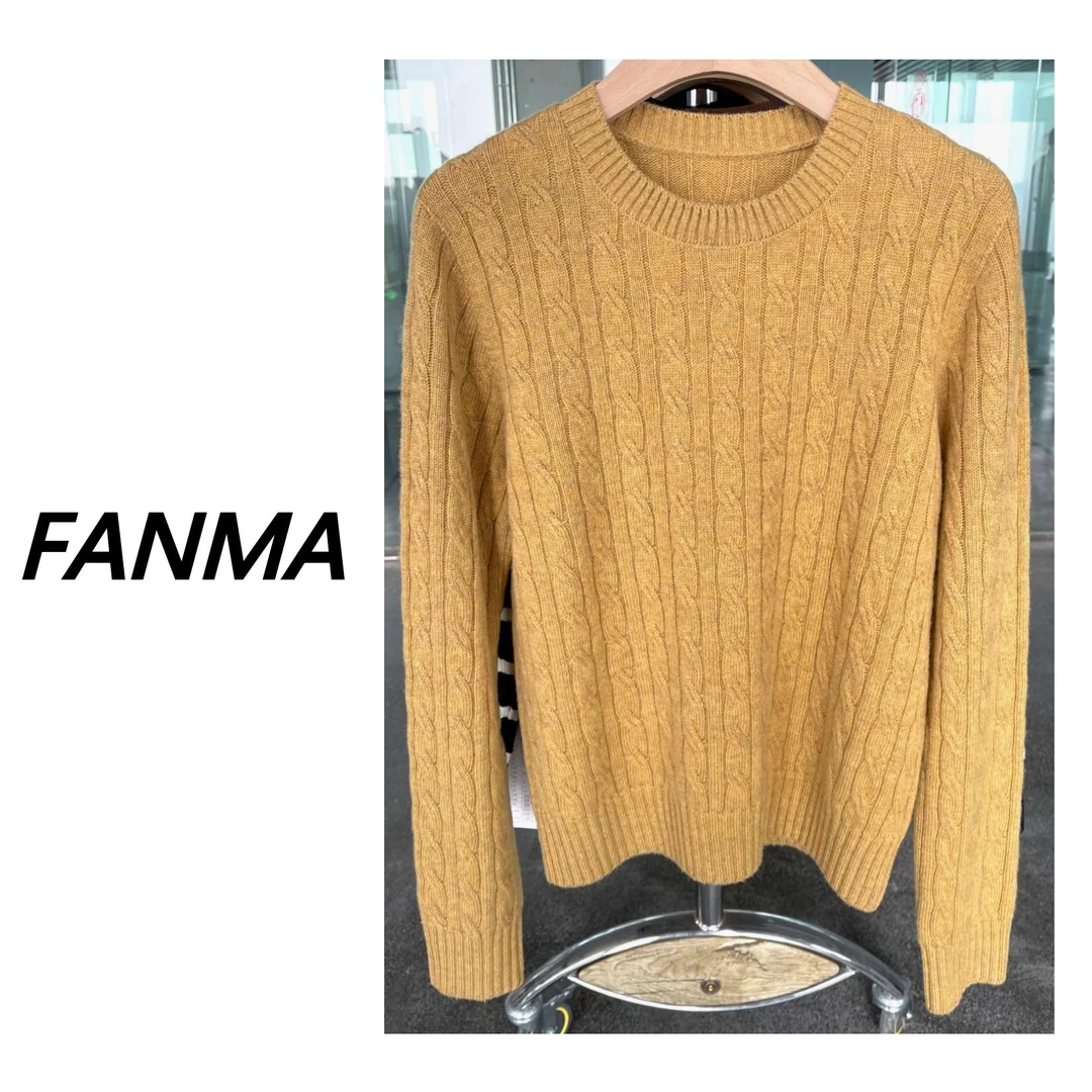 #无缝羊毛衫# 无缝一体麻花设计圆领纯羊毛针织衫 F200-1N6003