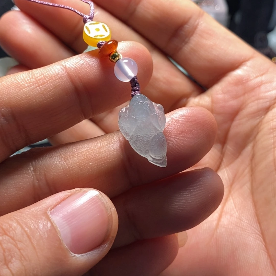 翡翠未镶嵌颈饰天然缅甸翡翠A货正冰金蟾吊坠