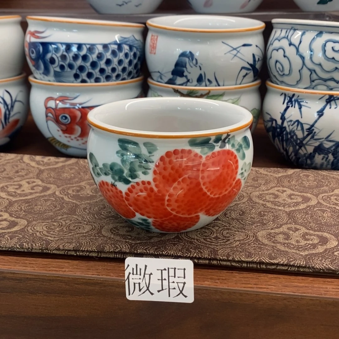 釉下彩老陶泥手工绘制