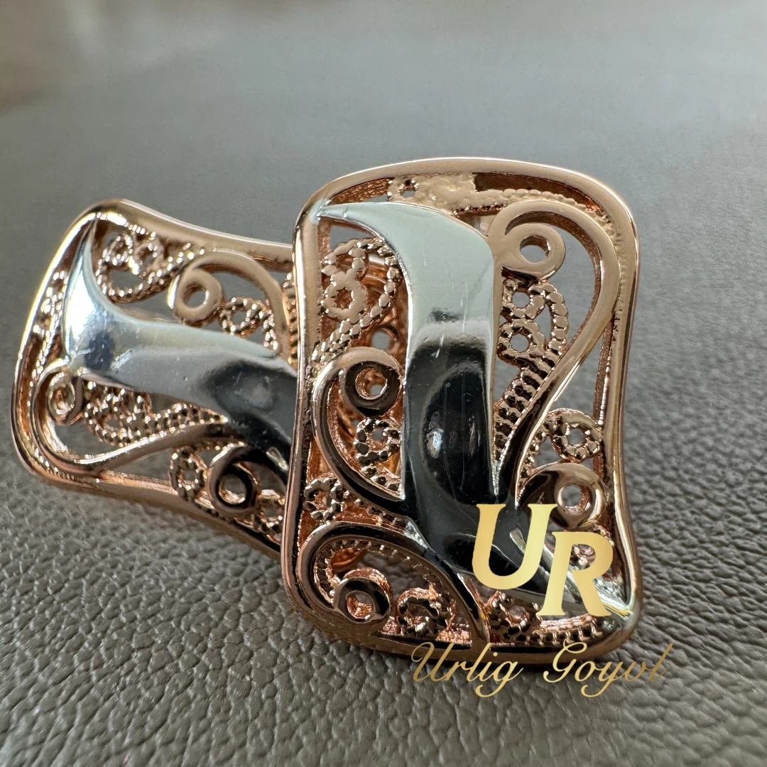 合金锆石耳饰 UR 复古意式 玫瑰金色 耳环 耳挂 耳饰（微瑕）