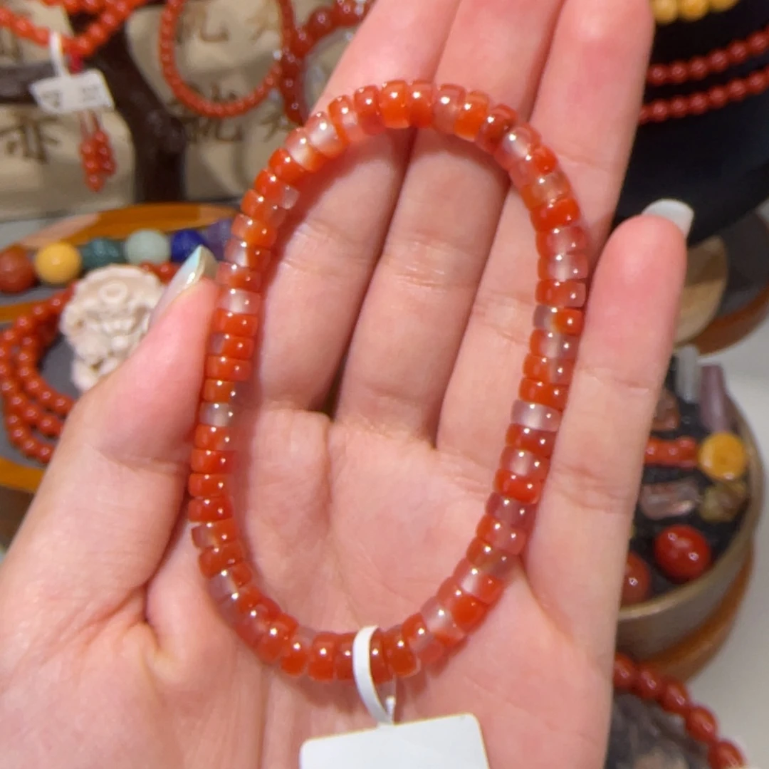 南红玛瑙滴水洞冰飘单圈6.3mm未镶嵌