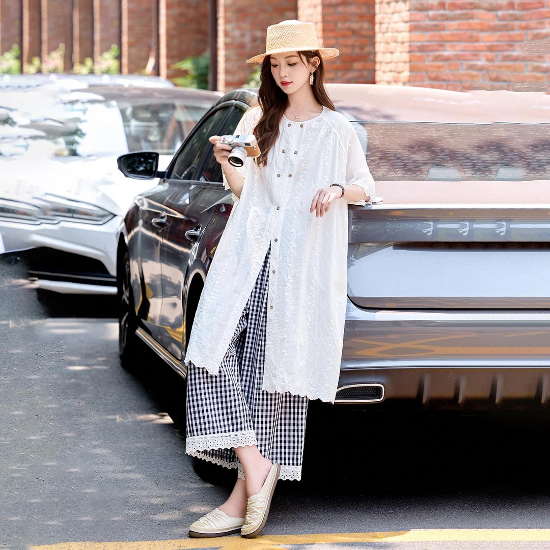 VONSRMAN休闲套装女25夏新款巨好看的法式小资大方得体阔腿裤穿搭