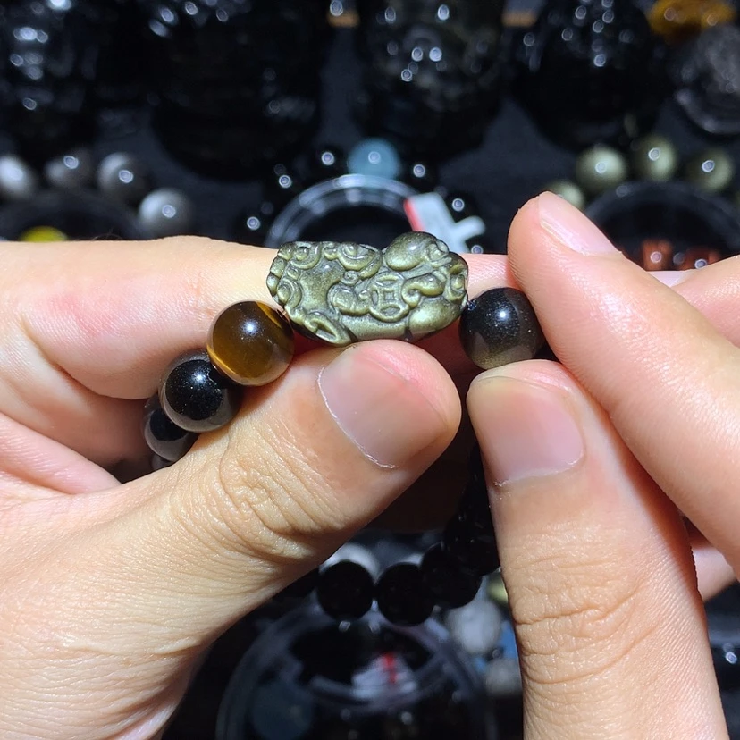【闪购商品】未镶嵌黑曜岩珠宝奇石不*