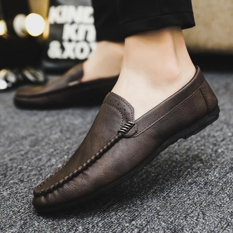 2025韩版百搭潮流休闲鞋透气防滑开车男鞋夏季一脚蹬豆豆鞋潮单鞋