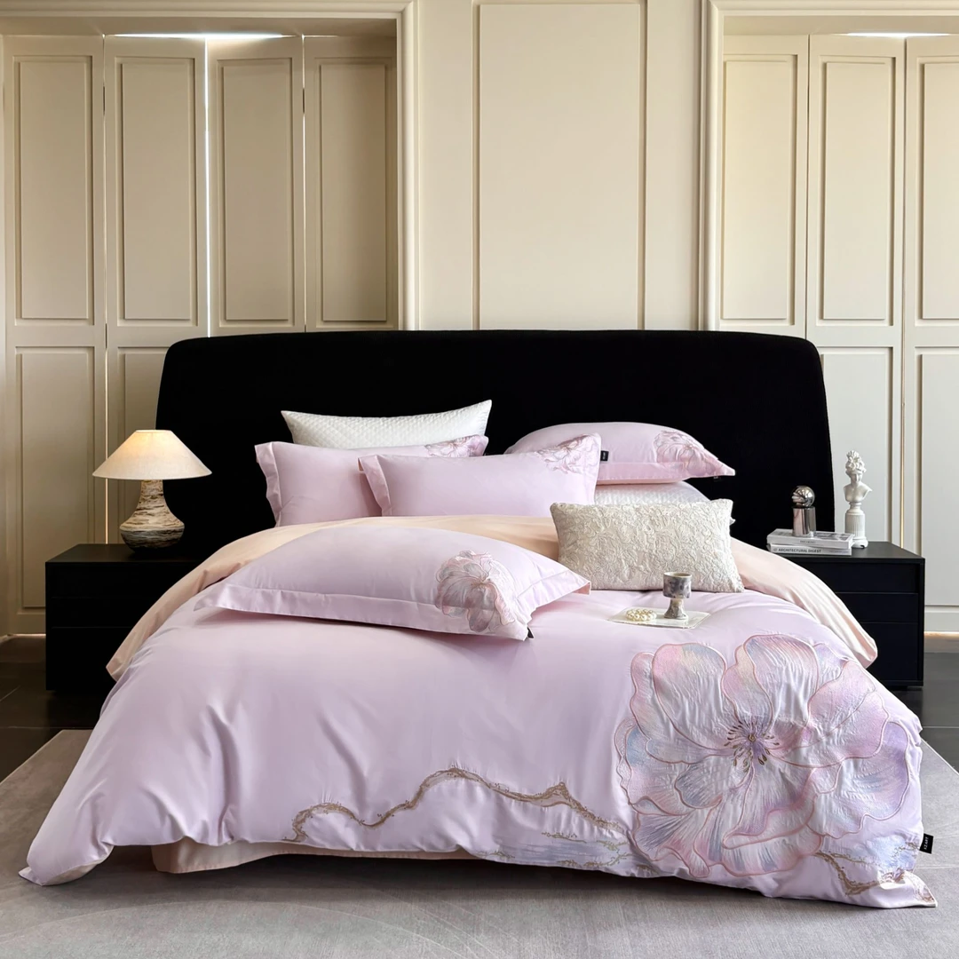 【新疆棉贺娇龙专场】佑家全棉刺绣四件套-琉璃花语（15天内发货）