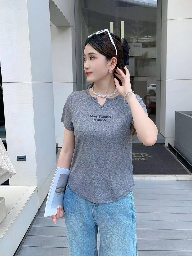 夏季新款魔卡儿百搭短袖T恤