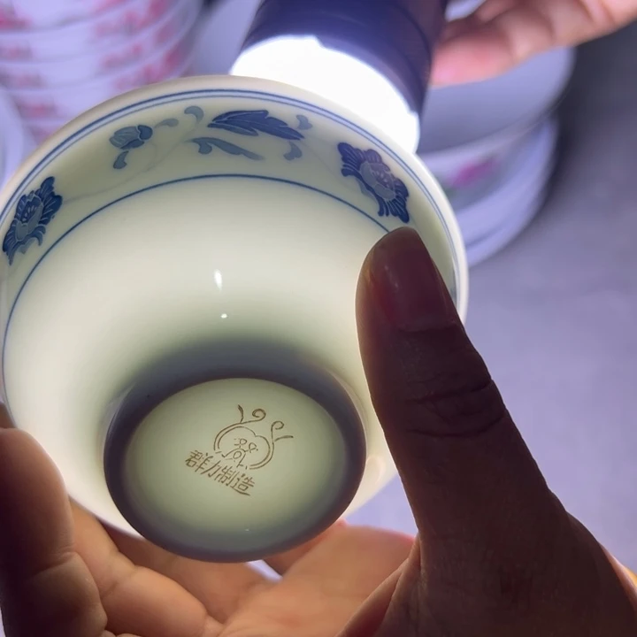 醴陵高温瓷手绘9厘米茶园