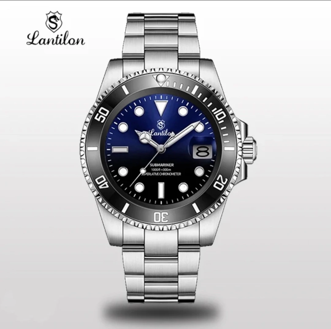 朗帝龙44鬼王大表盘进口机芯男士全自动机械表夜光商务防水腕表男