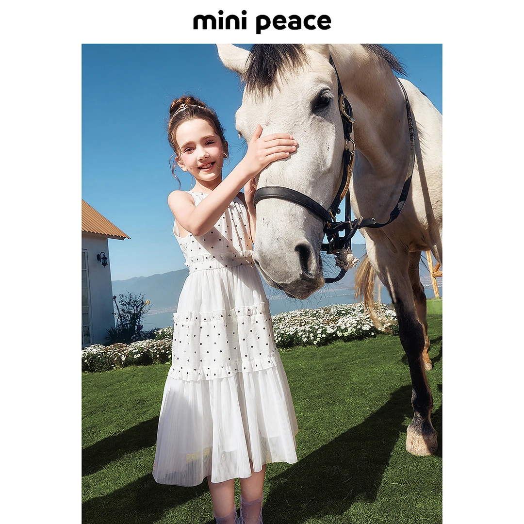 【公主系列】MINIPEACE太平鸟童装女童法式连衣裙夏季挂脖波点裙