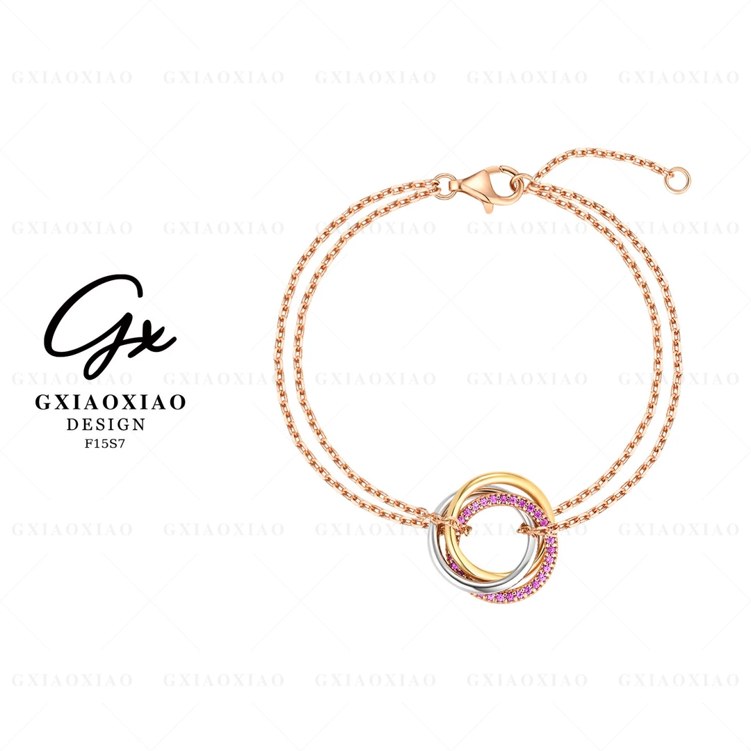 925银 【叁与三生】高级感三环手链 F15S7