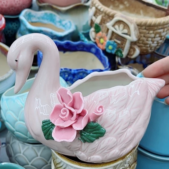 多肉绿植陶瓷花盆9.9包邮