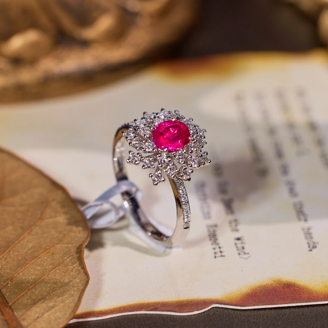 非遗好物分享戒指18K金镶嵌红宝石（1ct）@@S1851