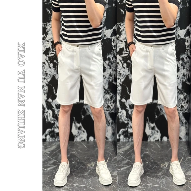 小雨男装｜夏季弹力松紧腰短裤男商务休闲百搭时尚抗皱短裤