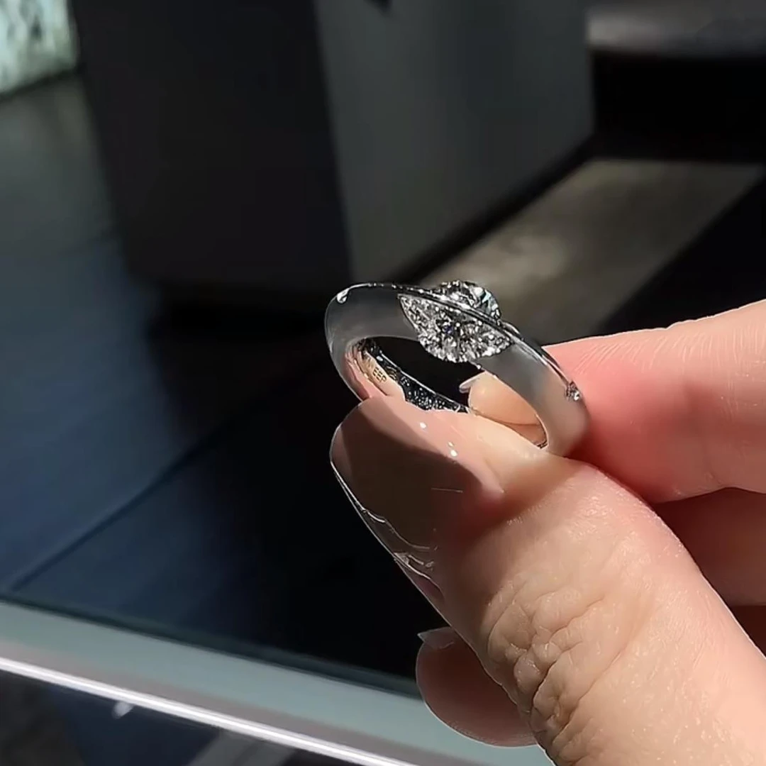 碧玺（处理）镶钻圆圈环绕星球戒指女小众设计简约感甜酷风不掉色