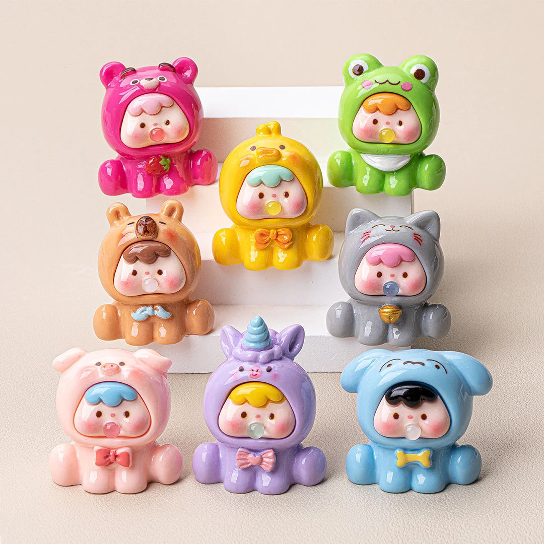 【动物气泡李四】许愿➕对碰树脂可爱钥匙扣挂件diy摆件