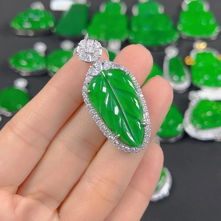 翡翠银S925镶嵌吊坠(不含链)