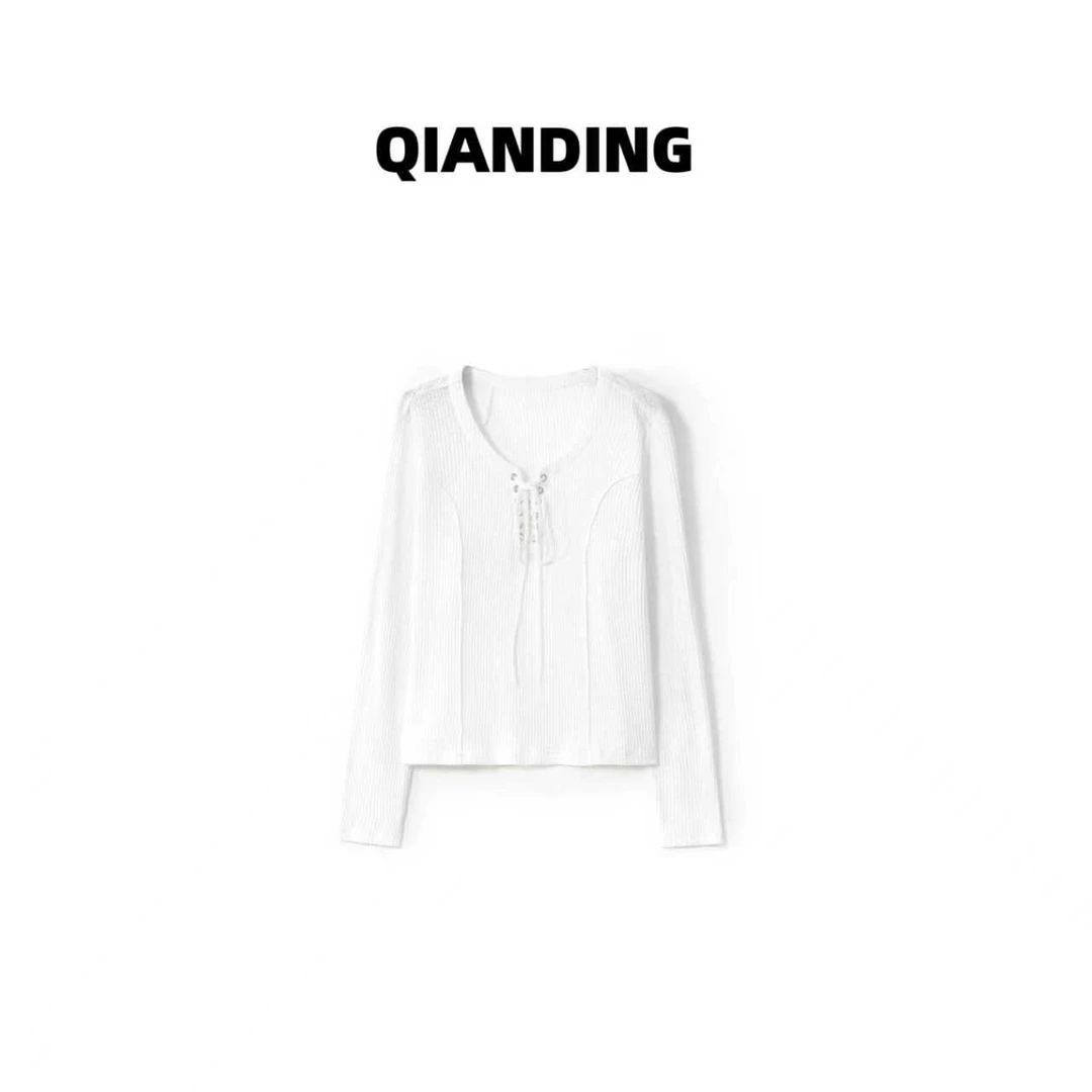 JZ【海豚绑带衫】舒柔透气显瘦Q弹时尚百搭休闲系带上衣JZ25692