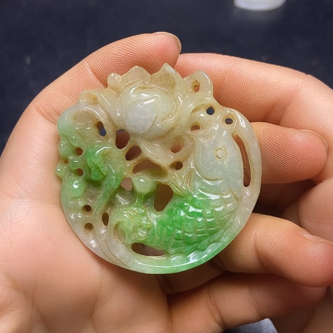 白玉菩提吊坠精品文玩