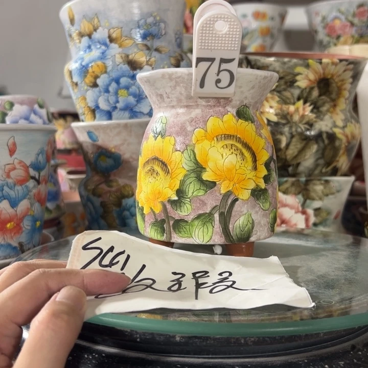 景德镇手绘花盆满38包邮偏远地区除外