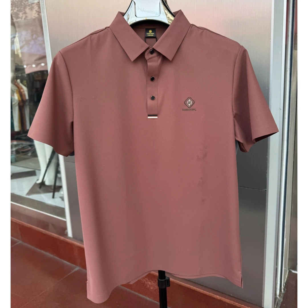 冰丝抗皱无痕面料工艺高档polo衫短袖601柔软透气