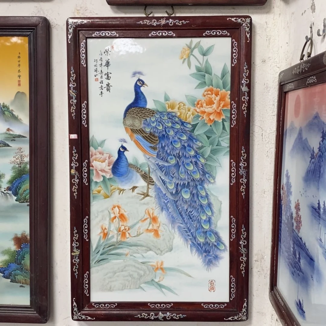 瓷片90*52*1景德镇瓷板画柴窑烧制